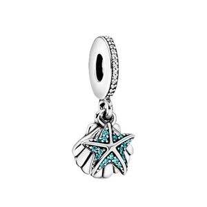 Authentic Pandora Starfish and Sea Shell Dangle Charm - NWT